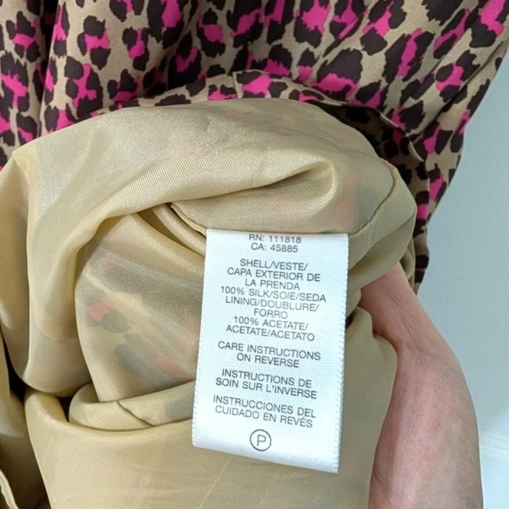 NWOT‎ Michael Kors 100%  Silk Leopard Print Sleeveless Dress Size 2